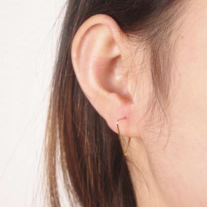 Geometric Triangle Open Copper Earrings