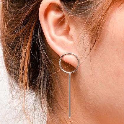 Elegant Copper Circle Tassel Earrings