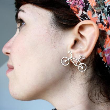 Personality Bicycle Shape Earrings