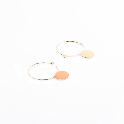 Korean Style Geometric Wafer Circle Earrings