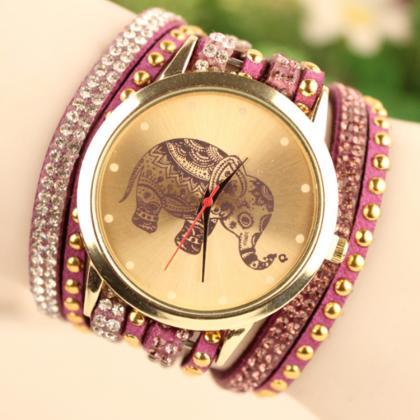 Style Elephant Print Watch