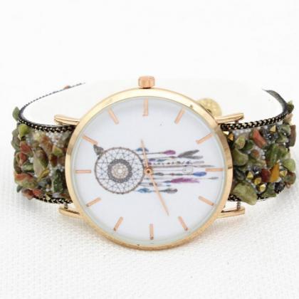 Dreamcatcher Print Gem Strap Watch