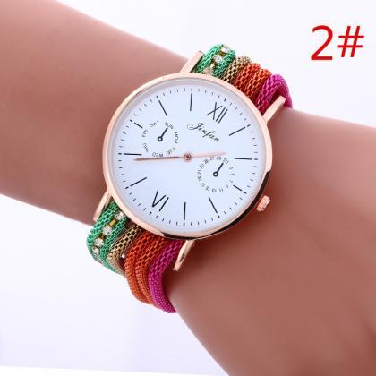 Bohemia Style Colorful Chain Elastic Watch