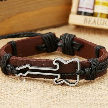 Style Guitar Leather Bracelet