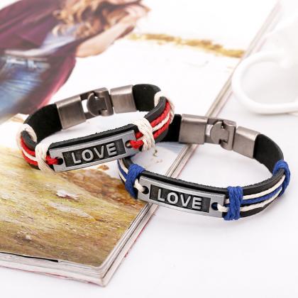 Love Alloy Woven Lovers Bracelet