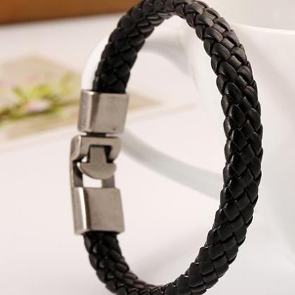 European Retro Woven Braided Leather Bracelet