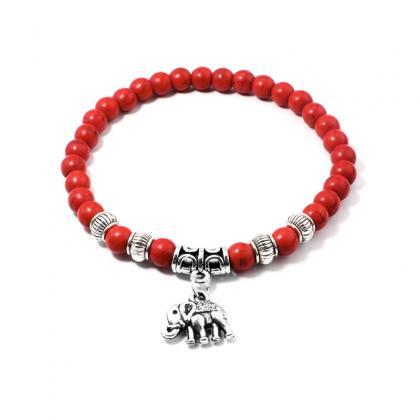 Natural Stone Beads Elephant Yoga Bracelet