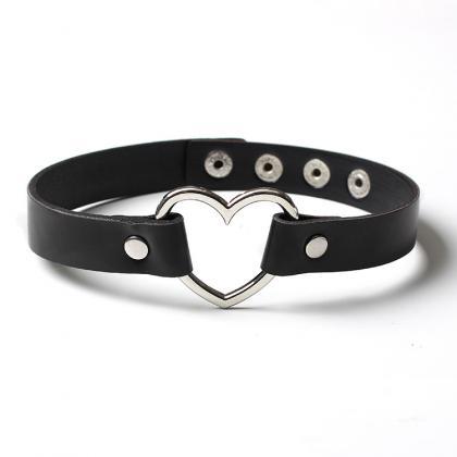Choker Love Pu Leather Collar Gothic Necklace..