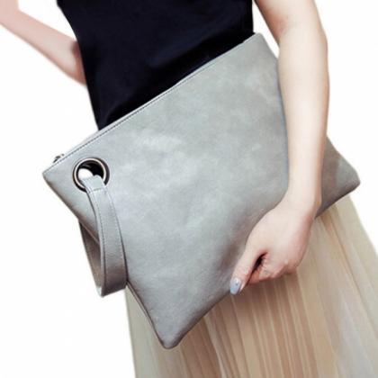New Fashion Women Solid Clutch Bag ..