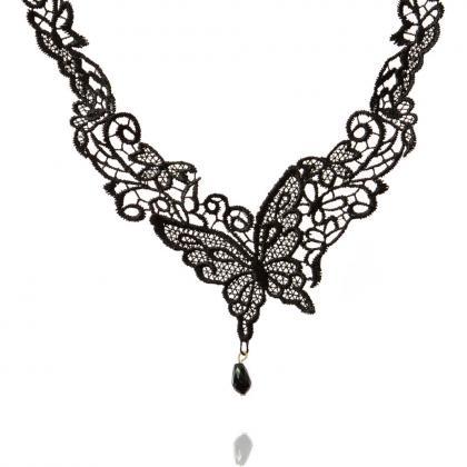 Fashion Butterfly Shape Lace Necklace