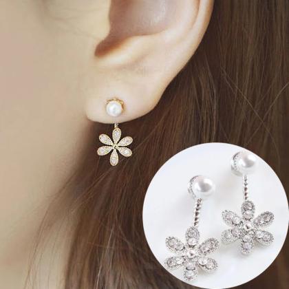 Daisy Flower Crystal Charming Earring