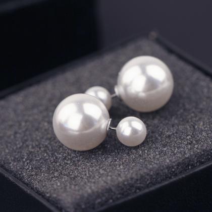 Candy Color Big Little Pearl Earring