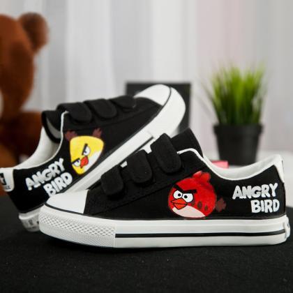 Cute Velcro Hand-painted Canvas Sneakers