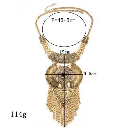 Fashion Long Tassel Retro Diamond Necklace