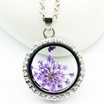 Forget Me Not Round Flower Necklace