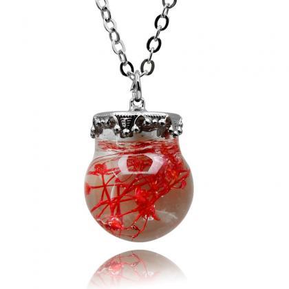 Glue Dried Glass Bottles Necklace Series