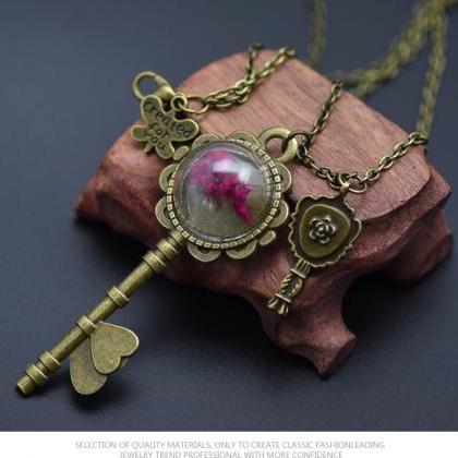 Fashion Pearl Pendant Pendant Necklace Heart Key