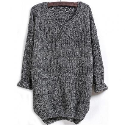 Irregular Long Sleeve Dovetail Sweater