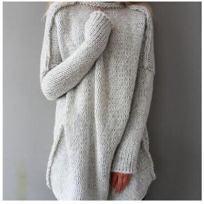 Long Sleeve Knit Loose Sweater