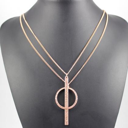 Alloy Rose Gold Double Necklace