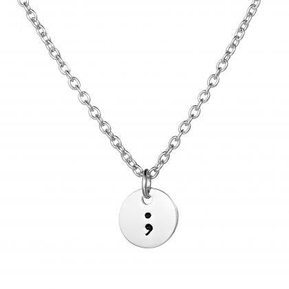Semicolon Pendant Necklace - Gold / Silver