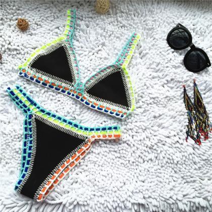 Neoprene On Both Sides Two Pieces Swimwear