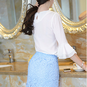 Chiffon Tops And Embroidery Skirt Elegant Show..