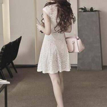 Lace Fashion Sexy Collect Waist Short Party Dress