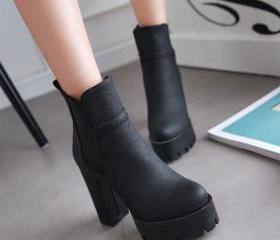 minimalist ankle strap chunky heels