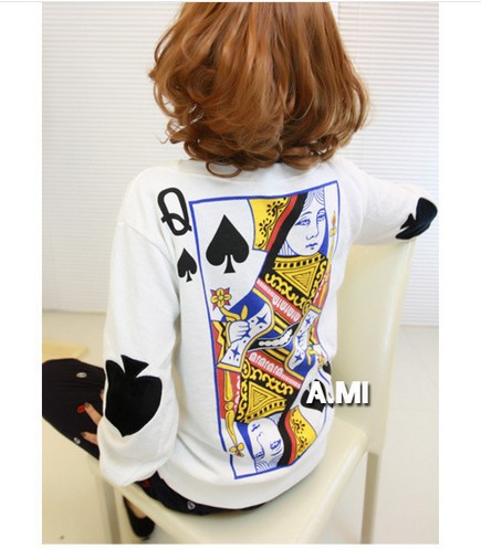 Whimsy Of Playing Cards Personality Loose Blouse