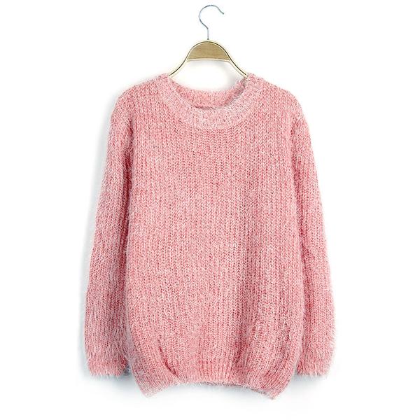 Round Neck Long-sleeved Knitted Loose Pullover Sweater