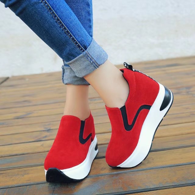 Platform Round Toe Patchwork Casual Sports Shoes Sneakers