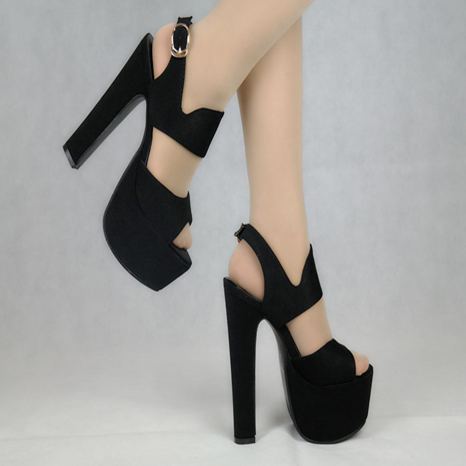 Suede Pure Color Lace-up Chunky Heel Round Toe High Heels