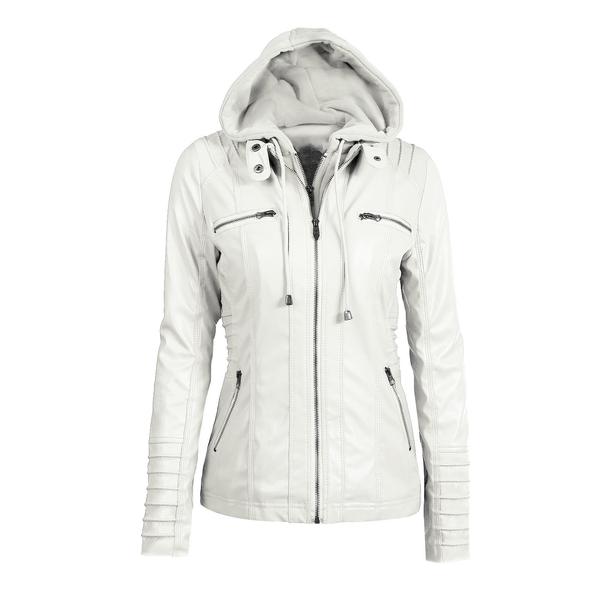Faux Twinset Pocket Woman Hooded Jacket With Removable Hat On(extra Large Code)