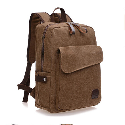Solid Color Canvas Backpack