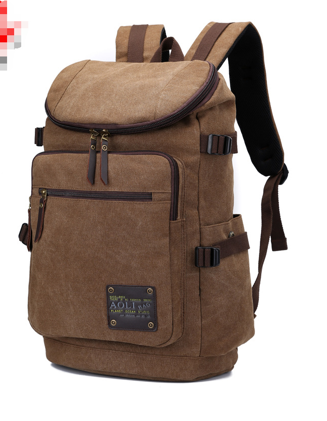 Super Large Capacity Canvas Soft Durable Men Backpack Bag