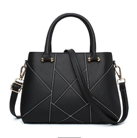 Geometric Pattern Pu Handbag Tote Bag With Shoulder Strap