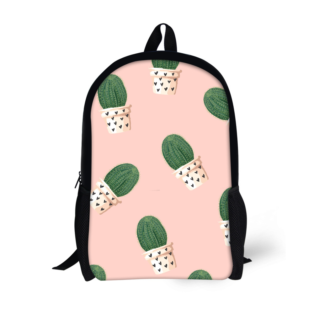 Three-dimensional Cactus Printed Backpack