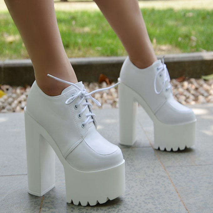 Super High Stiletto Heel Lace Up Ankle Boots