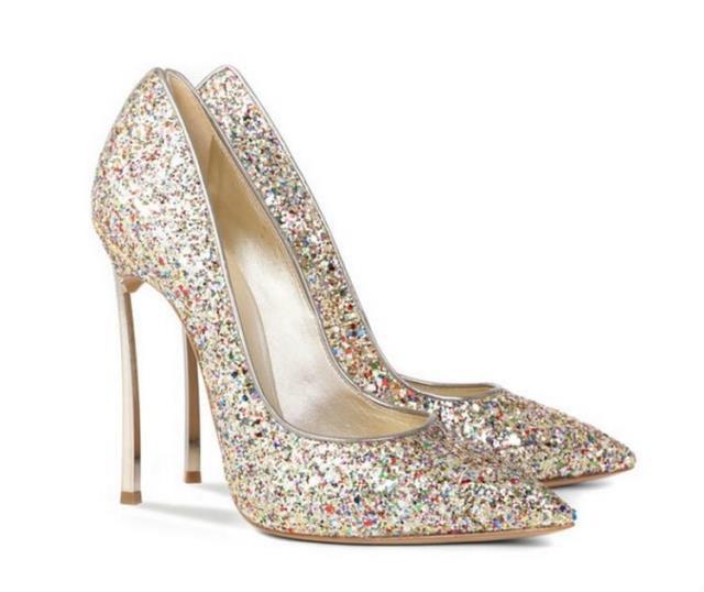 Glitter Pointed-toe High Heel Stilettos, Party Heels