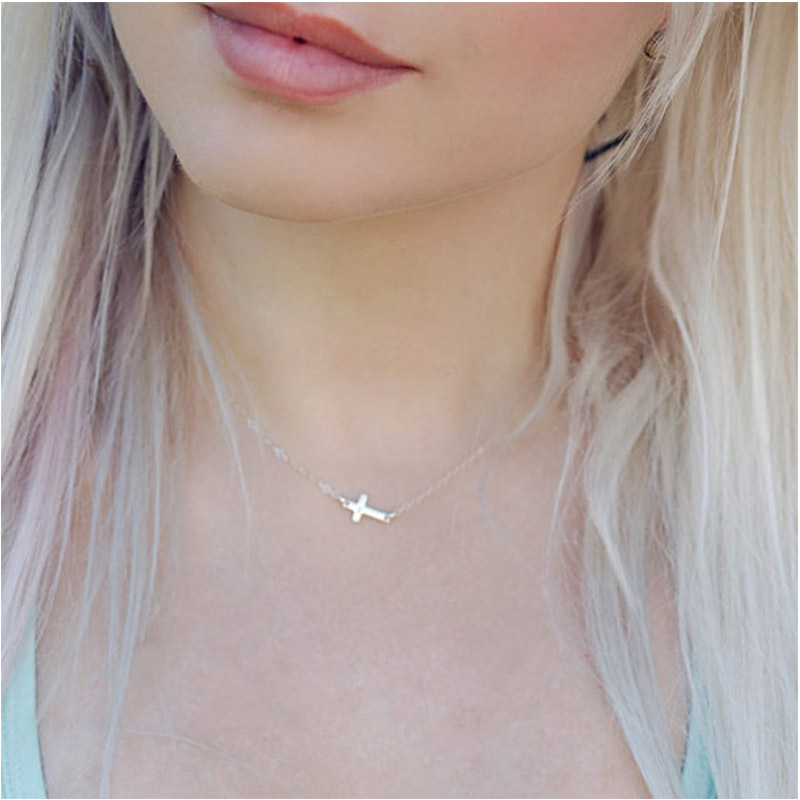 Think Of Your Lovely Little Cross Necklace