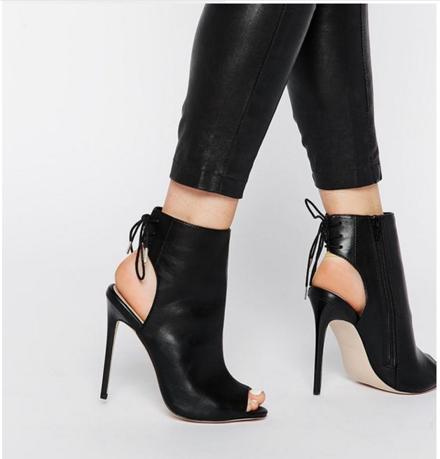 Cutout peep toe thin heeled heels discount