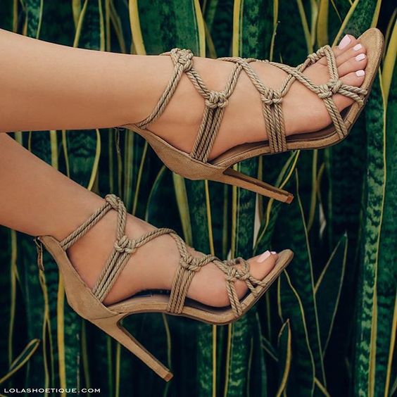 ROPE HIGH-HEEL SANDALS FOR LADIES