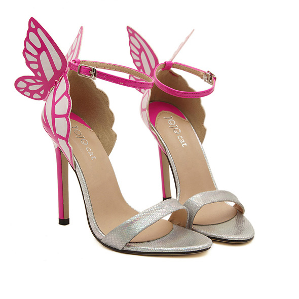 Butterfly Open-toe Ankle Strap Simple Stiletto High Heel Sandals