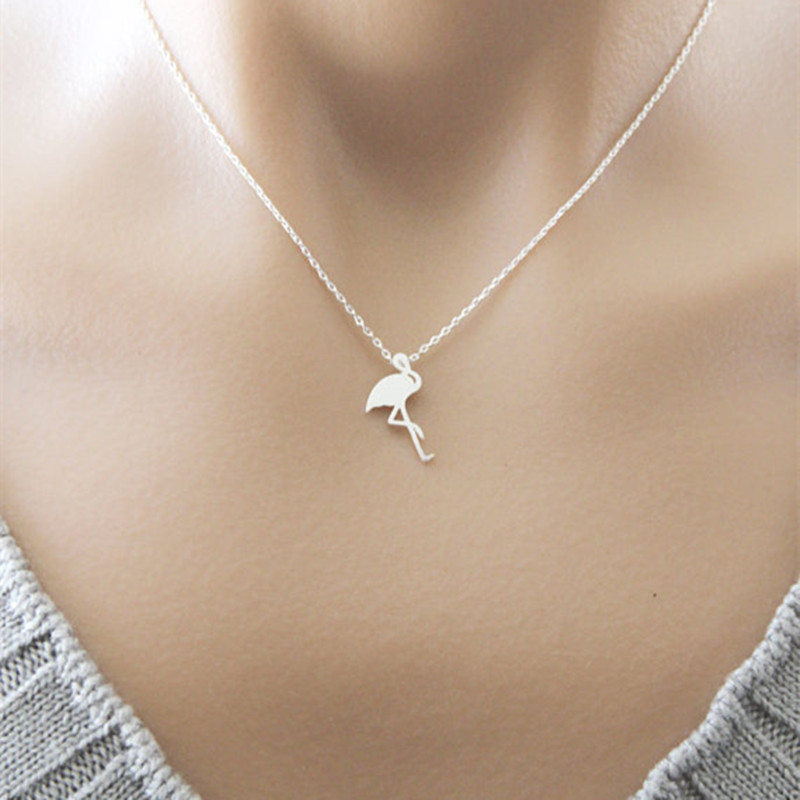 Lovely Animal Flamingo Pendant Necklace