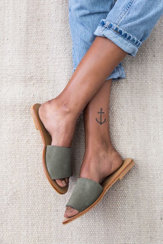 Pure Color Open Toe Women Flat Home Slipper Sandals