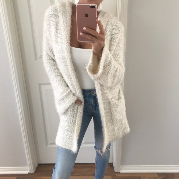 Solid Color Loose Pockets Cocoon Oversized Cardigan