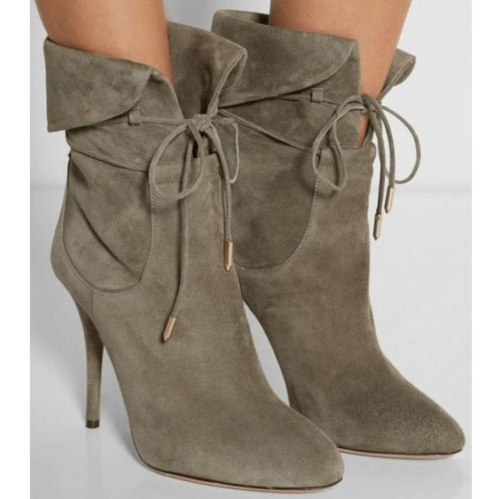 lace up calf heels
