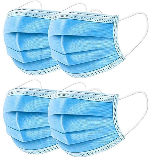 10pcs/lot 3 Layers Blue Facial Protective Disposable Face Masks Elastic Ear Loop Blocking Dust Air Pollution Mouth Masks