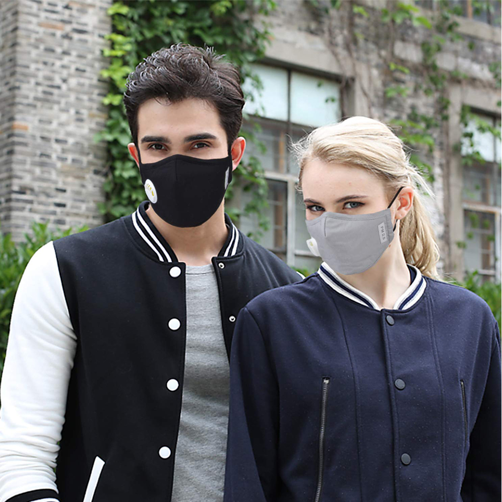 Washable Adult Unisex Cotton Breath Valve Pm2.5 Mouth Mask Anti-dust Activated Carbon Filter Respirator Mouth-muffle